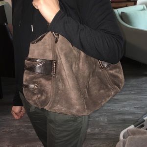 Cole Haan Brown Suede Medium Shoulder Bag